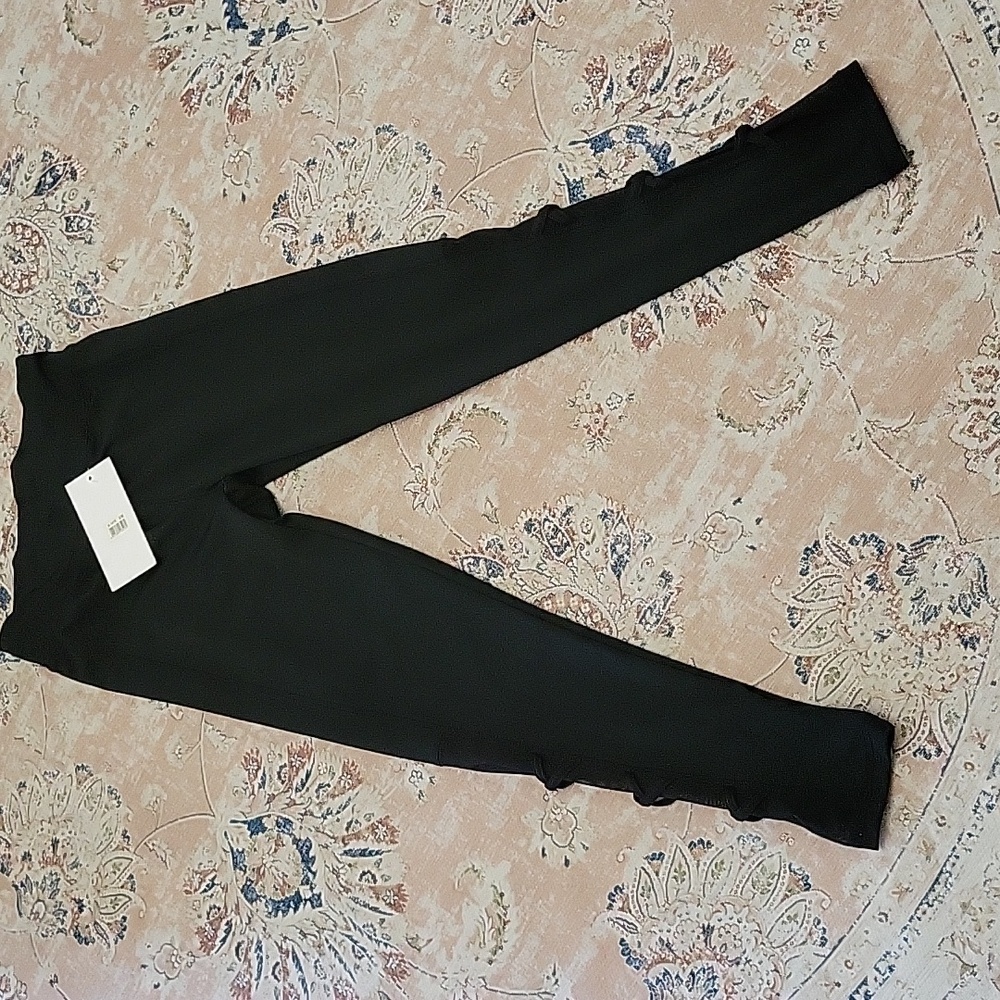 Leggings Park black Leggings with criss cross sheer section at ankles  S/M NEW …